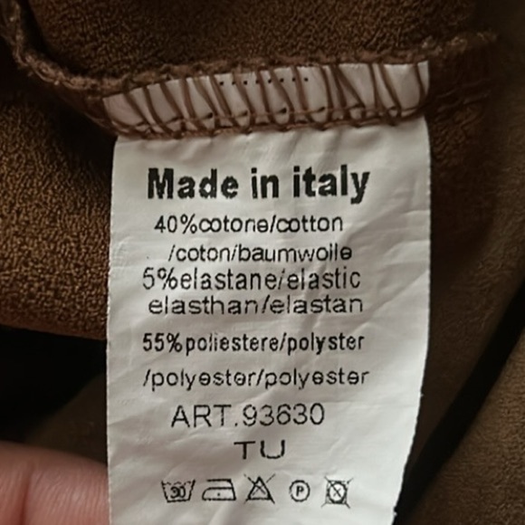 Brand Bazar Jogger Drawstring Pants One Size Faux Suede Gold Brownish EUC - Picture 8 of 8